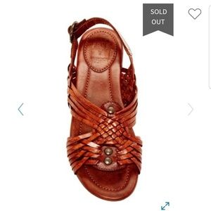 Womans Frye Jacey Huarache cognac sandals